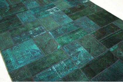 Patchwork Rug Blue Turquoise in 310x200cm (4 / 4) Patchwork Rug Blue Turquoise in 310x200cm (4 / 4)