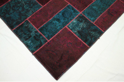 Patchwork Rug Red Blue in 310x200cm (3 / 6)