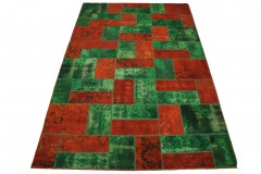 Patchwork Rug Orange Green in 310x200cm