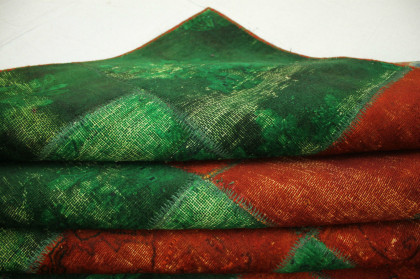 Patchwork Rug Orange Green in 310x200cm (3 / 7)