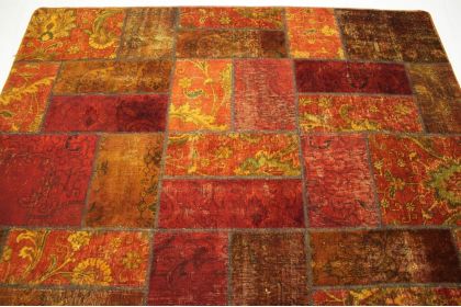 Patchwork Teppich Orange Rot in 310x200cm (5 / 11)
