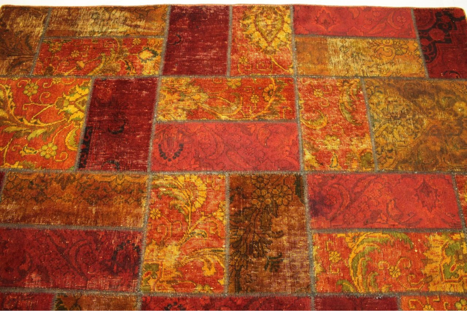 Patchwork Rug Orange Red in 310x200cm (1001-1960) - carpetido.de