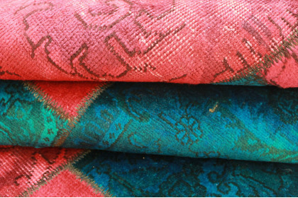 Patchwork Teppich Rot Türkis in 200x140cm (10 / 10)