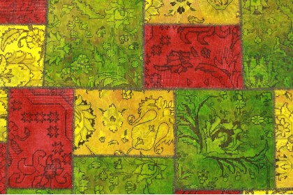 Patchwork Teppich Grün Rot in 240x160cm (4 / 5)