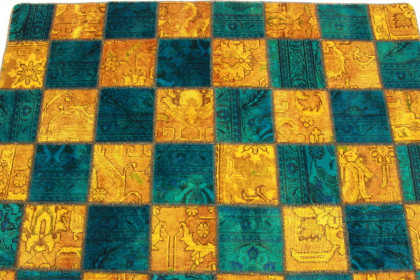 Patchwork Teppich Orange Türkis in 240x160cm (5 / 5)