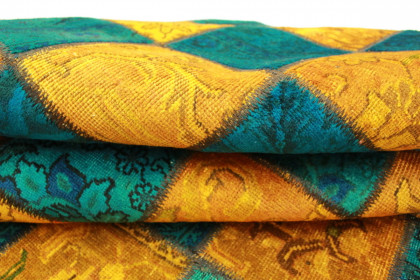 Patchwork Teppich Orange Türkis in 240x160cm (4 / 5)