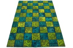 Patchwork Teppich Grün Blau in 250x170cm