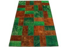 Patchwork Rug Orange Green in 240x160cm