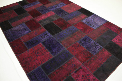 Patchwork Rug Red Purple Pink in 310x200cm (4 / 5)