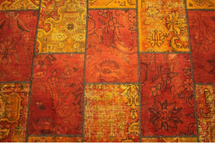 Patchwork Teppich Orange Rot in 300x200cm (4 / 4)