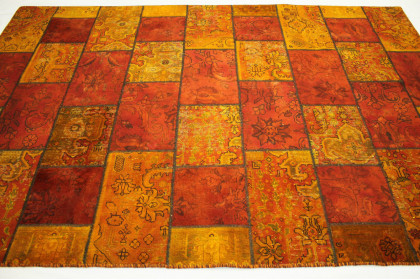 Patchwork Teppich Orange Rot in 300x200cm (2 / 4)