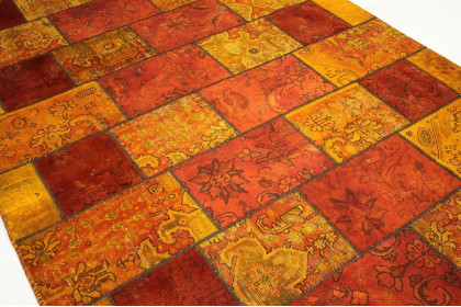 Patchwork Teppich Orange Rot in 300x200cm (3 / 4)