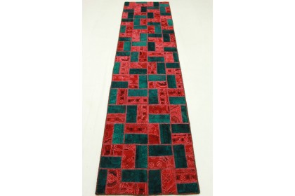 Patchwork Teppich Läufer Rot Türkis in 310x80cm (5 / 8)