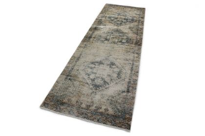 Carpetido Design Vintage-Teppich Läufer Antik Grau Blau in 320x100 (2 / 6)