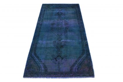 Carpetido Design Vintage-Teppich Blau in 220x110