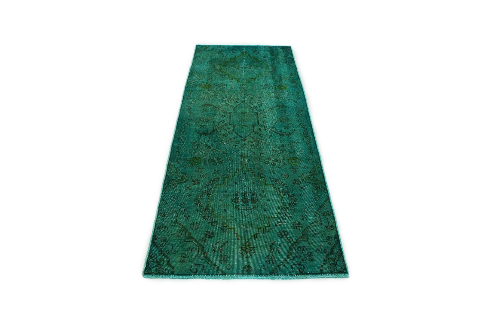 Carpetido Design Vintage-Teppich Läufer Grün in 230x90 ...