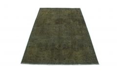 Carpetido Design Vintage-Teppich Olivgrau in 240x150