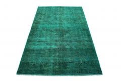 Carpetido Design Vintage Rug Green Turquoise in 220x130