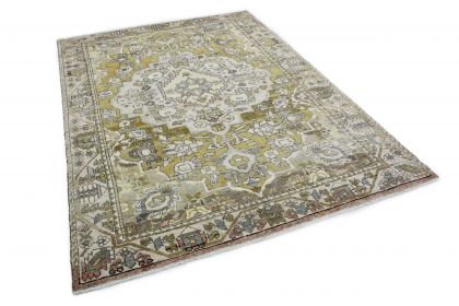 Carpetido Design Vintage Rug Yellow Green Light Gray in 300x220 (3 / 7)