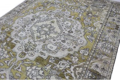 Carpetido Design Vintage Rug Yellow Green Light Gray in 300x220 (6 / 7)