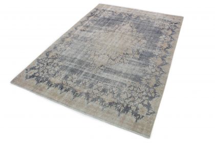 Carpetido Design Vintage-Teppich Hellgrau Blau in 300x210 (2 / 6)