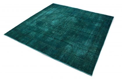 Carpetido Design Vintage-Teppich Petrol Türkis in 270x270 (2 / 8)