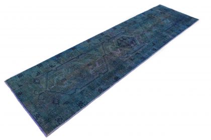 Carpetido Design Vintage-Teppich Läufer Blau in 320x90 (4 / 7)