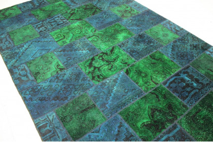 Patchwork Teppich Grün Blau Türkis in 300x200cm (10 / 11)