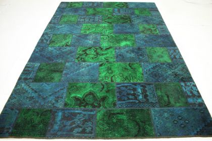 Patchwork Teppich Grün Blau Türkis in 300x200cm (2 / 11)