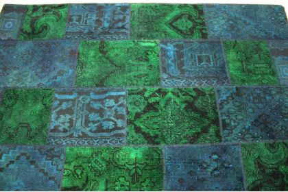Patchwork Teppich Grün Blau Türkis in 300x200cm (3 / 11)
