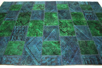 Patchwork Teppich Grün Blau Türkis in 300x200cm (7 / 11)