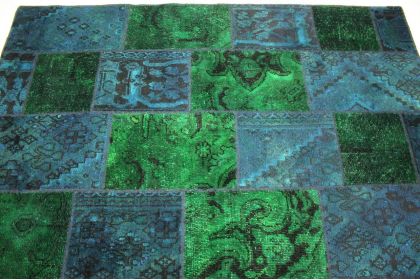 Patchwork Teppich Grün Blau Türkis in 300x200cm (8 / 11)