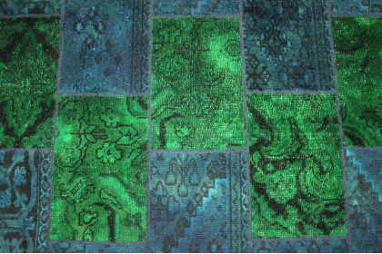 Patchwork Teppich Grün Blau Türkis in 300x200cm (9 / 11)
