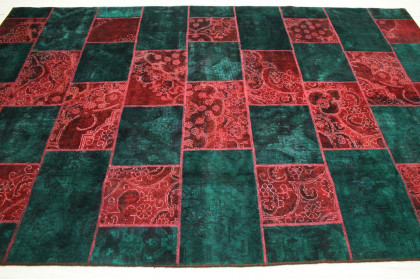 Patchwork Rug Red Turquoise in 300x200cm (5 / 5)