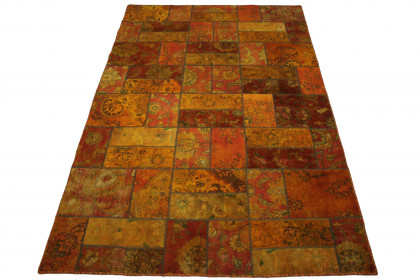 Patchwork Teppich Orange Rot in 310x200cm (1 / 4)