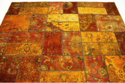 Patchwork Teppich Orange Rot in 310x200cm (2 / 4)