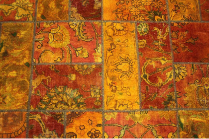 Patchwork Teppich Orange Rot in 310x200cm (4 / 4)