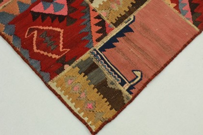Kelim Patchwork Teppich Rosa in 240x160cm (4 / 5)