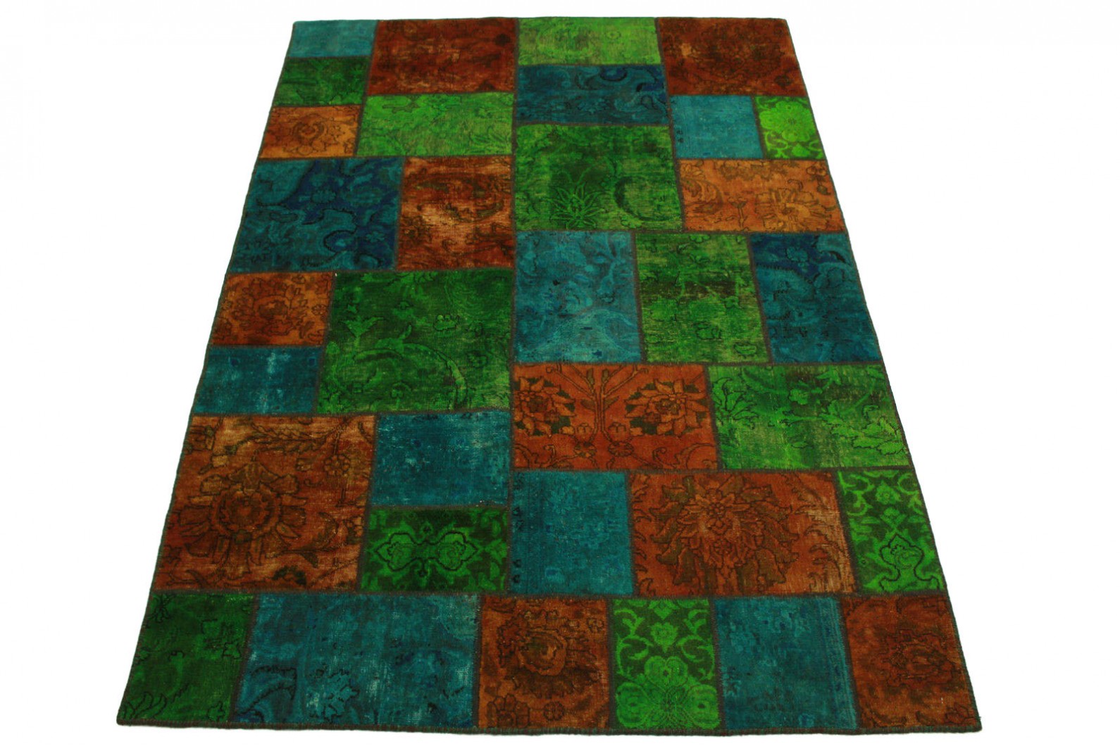 Patchwork teppich orange grün türkis in 240x160cm (1001 2065) bei ...