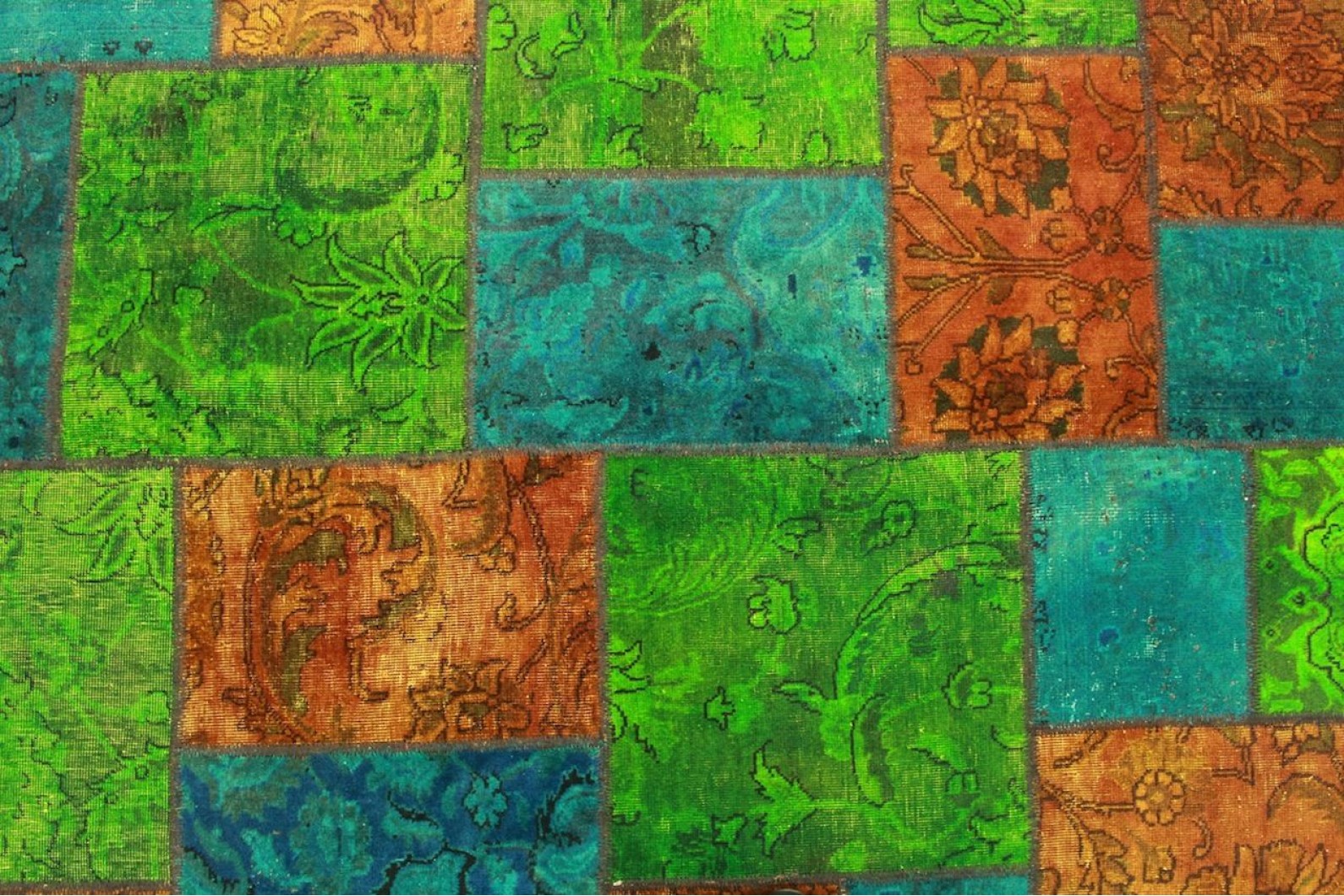 Patchwork teppich orange grün türkis in 240x160cm (1001 2065) bei ...
