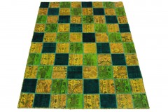 Patchwork Teppich Grün Türkis in 200x160cm