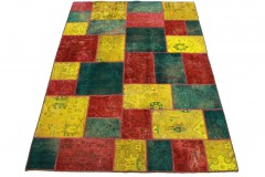 Patchwork Rug Red Turquoise in 240x160cm