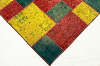 Patchwork Teppich Rot Türkis in 240x160cm (2 / 4)
