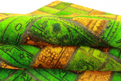 Patchwork Teppich Grün Braun in 250x160cm (3 / 4)