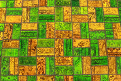Patchwork Teppich Grün Braun in 250x160cm (4 / 4)