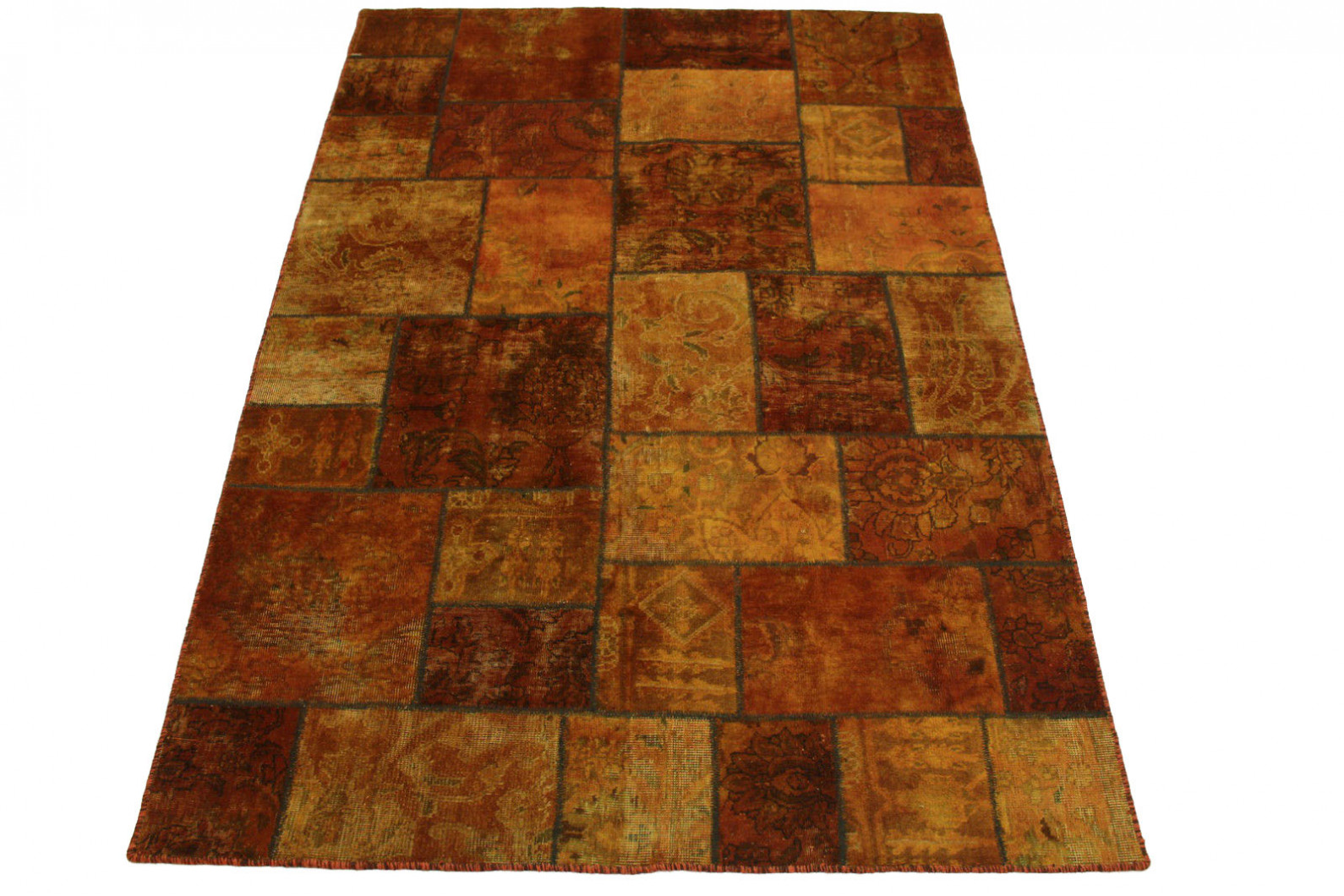 Patchwork Teppich Orange Braun in 240x170cm (1001-2092 ...