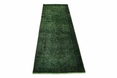 Carpetido Design Vintage-Teppich Läufer Grün in 300x100