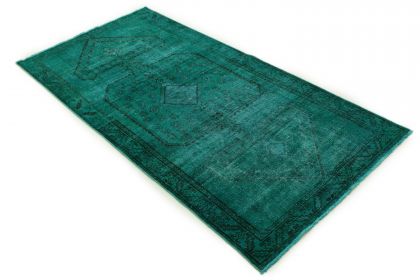 Carpetido Design Vintage Rug Turquoise Green in 290x140 (2 / 9)
