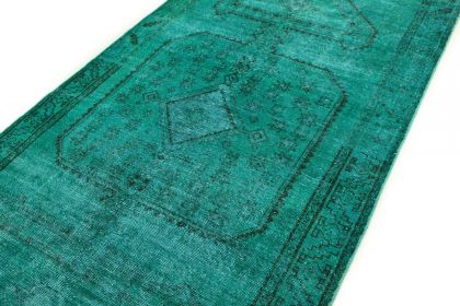 Carpetido Design Vintage Rug Turquoise Green in 290x140 (4 / 9)