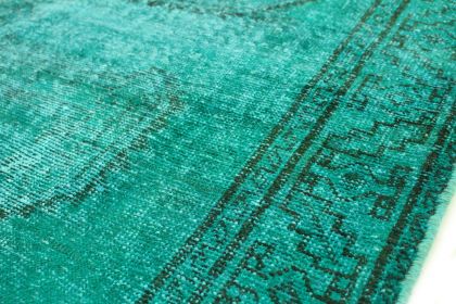 Carpetido Design Vintage Rug Turquoise Green in 290x140 (6 / 9)